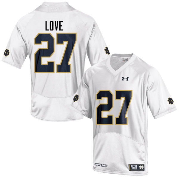 Men #27 Julian Love Notre Dame Fighting Irish College Football Jerseys-White